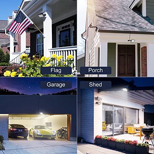 1000 Lumens 48 Led Solar Lights Outdoor Bright Jackyled Solar Dusk To Dawn Light With 5500Mah Battery, Ip65 Waterproof Outdoor Solar Powered Security Flood Light For Wall Porch Shed Barn Garage, Black #TOP7