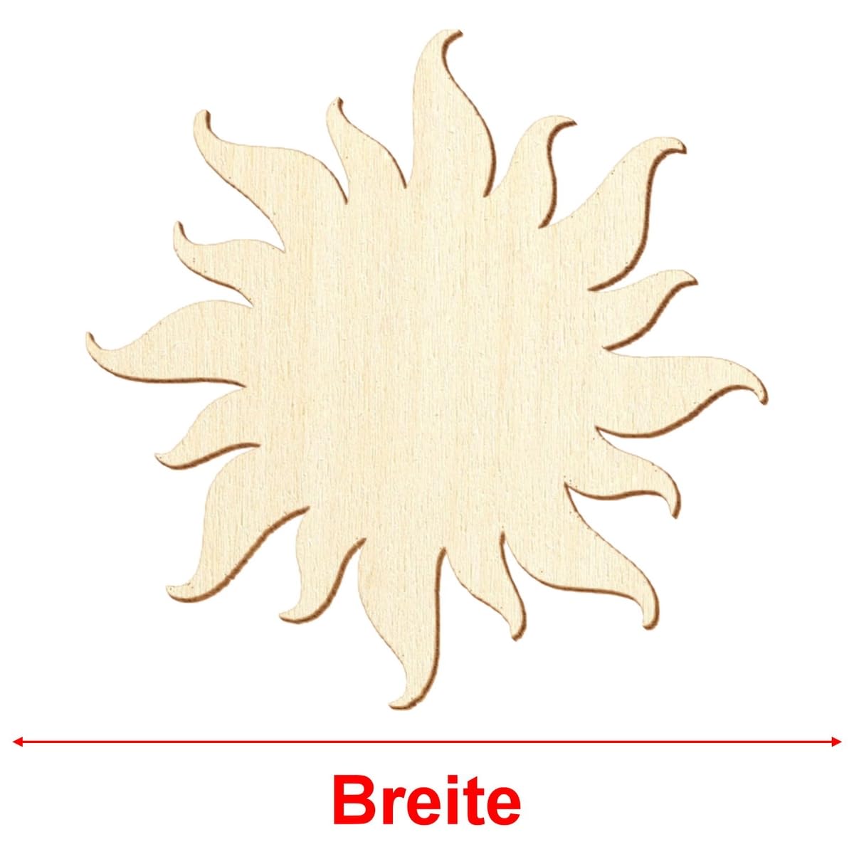 Holz Sonne - 3-50cm - Deko Basteln, Größe:50cm, Pack mit:1 Stück