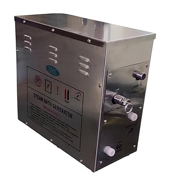 SRE Spa Alpha Series 6kw Steam Generator (Stainless Steel) with Water Filter, Auto Drain Chrome Aroma Steam Outlet, Automatic Timer & Automatic Temperature
