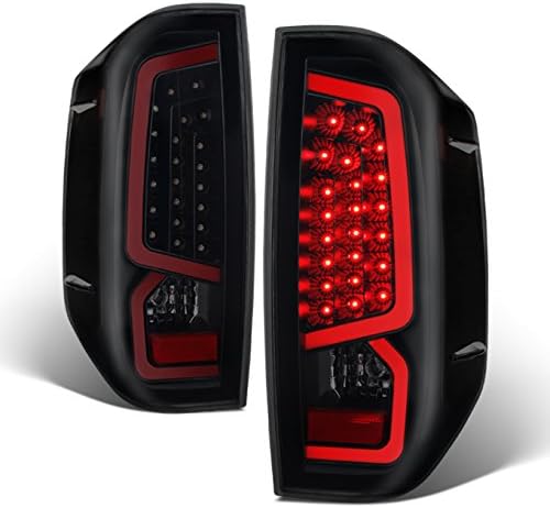 AKKON - For 2014 2015 2016 2017 Toyota Tundra SR5 Black Smoked Lens LED Tube Light Bar Taillights Brake Lamps