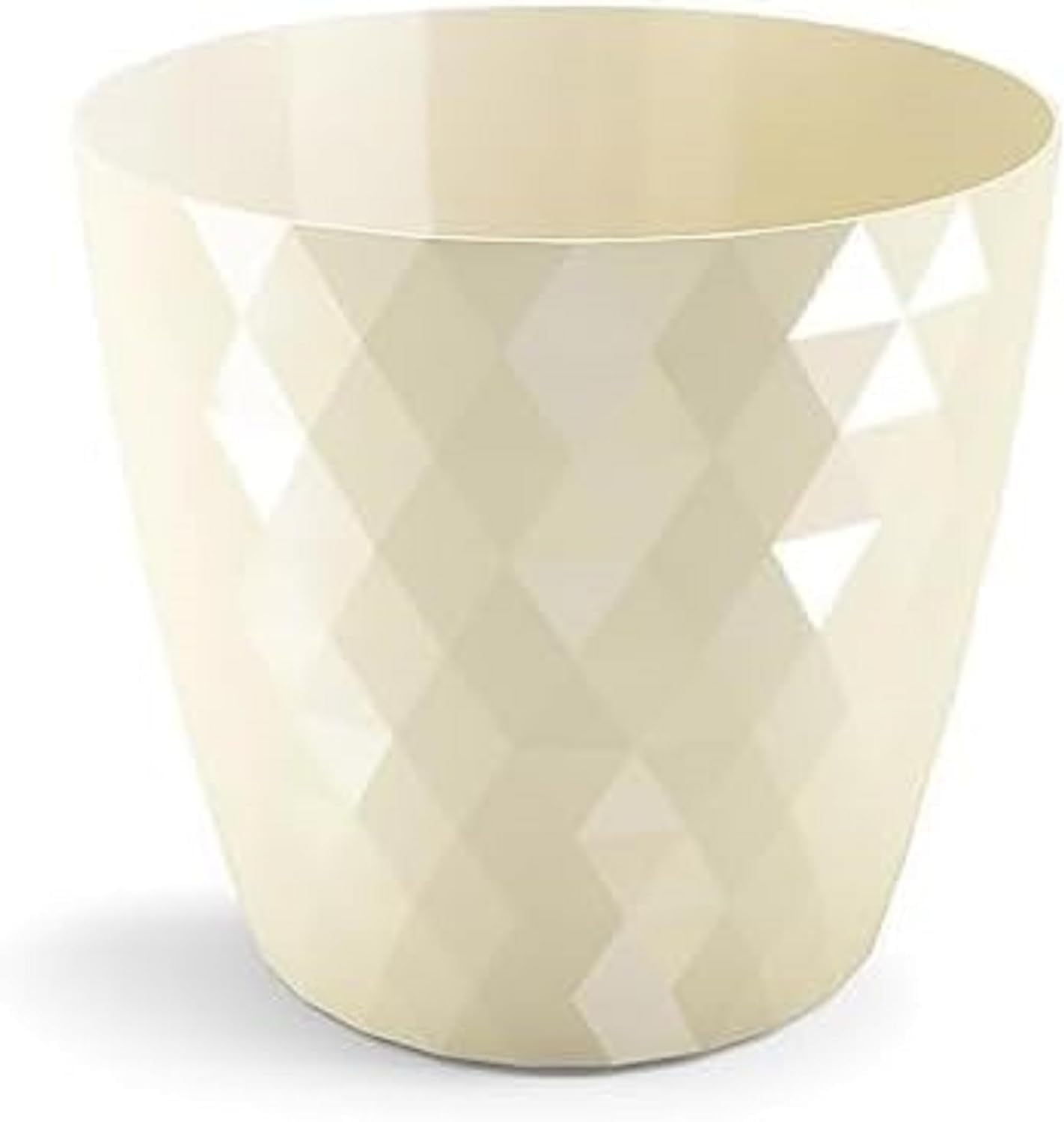 B2C Flowerpot Round Plastic plant pot Crystal Modern Decorative Small Medium Large 7 sizes 9 coolours (White, 12 cm) — view 13