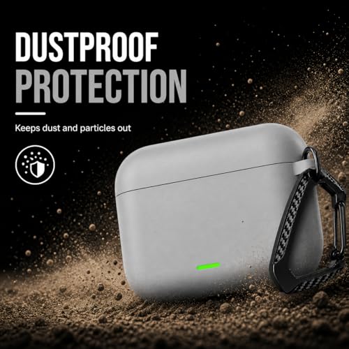 Image of Anvique Silicone Case Cover for Realme Buds T500 Pro, Shockproof Protective Earbuds Cover with Keychain Hook, Anti-Scratch Soft Silicone Skin, Full Body Protection Case (Grey T)