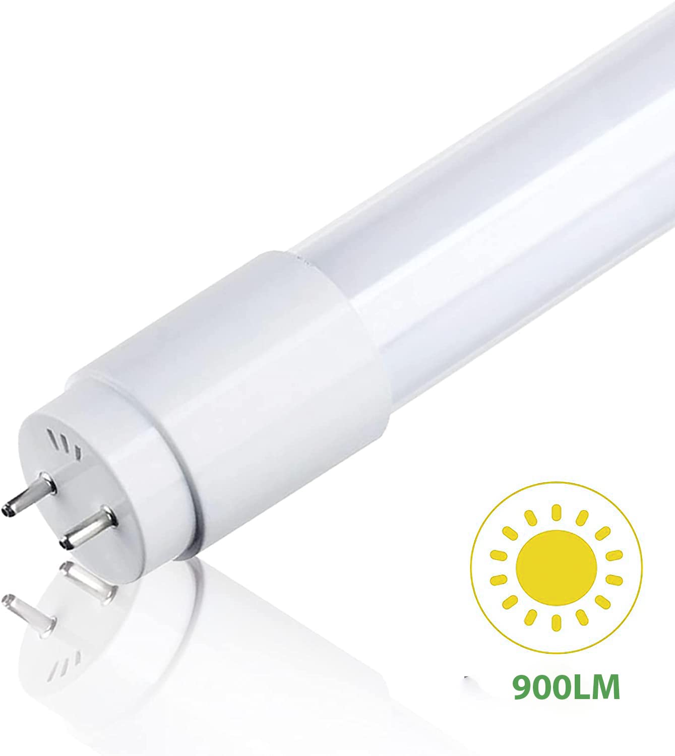 LEDUNI ® Tubo T8 Cristal LED 9W OPAL Conexión Un Lateral Luz Blanco Frío 6000K 60CM 900LM Cebador LED Incluido (PACK 2)