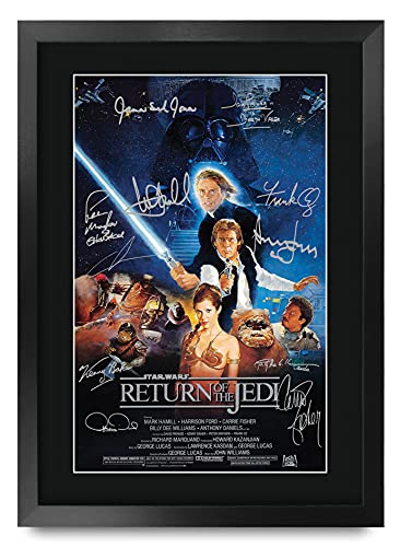 HWC Trading Star Wars Return Of The Jedi A3 Gerahmte Signiert Gedruckt Autogramme Bild Druck-Fotoanzeige Geschenk Für Filmfans