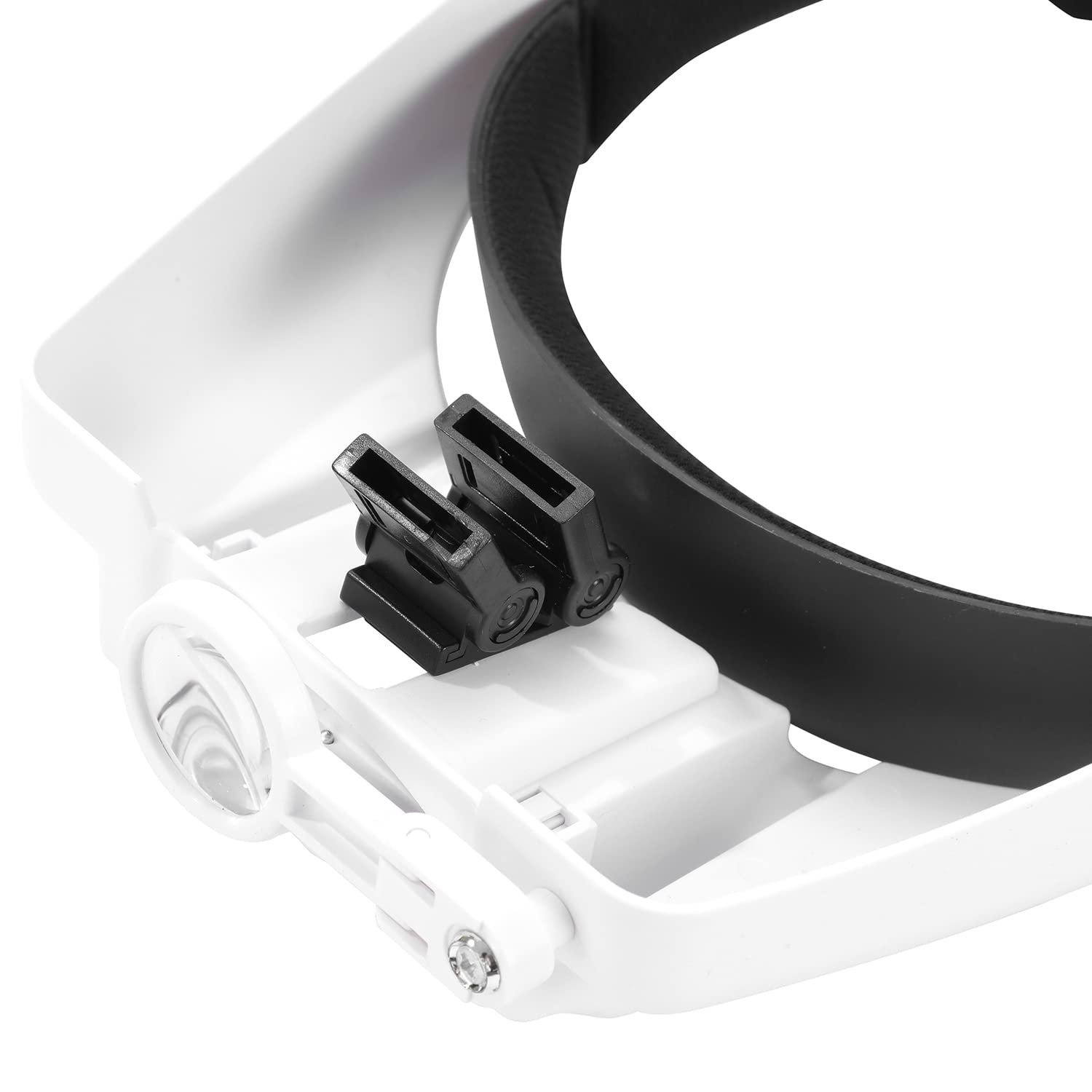 NEW FLASH Lupa na głowę ze światłem LED, ładowana przez USB, zestaw głośnomówiący do montażu na głowie, lupa z 6 odłączanymi soczewkami do pracy w bliskim czasie do czytania biżuterii, rękodzieła, elektroniczna naprawa 406202