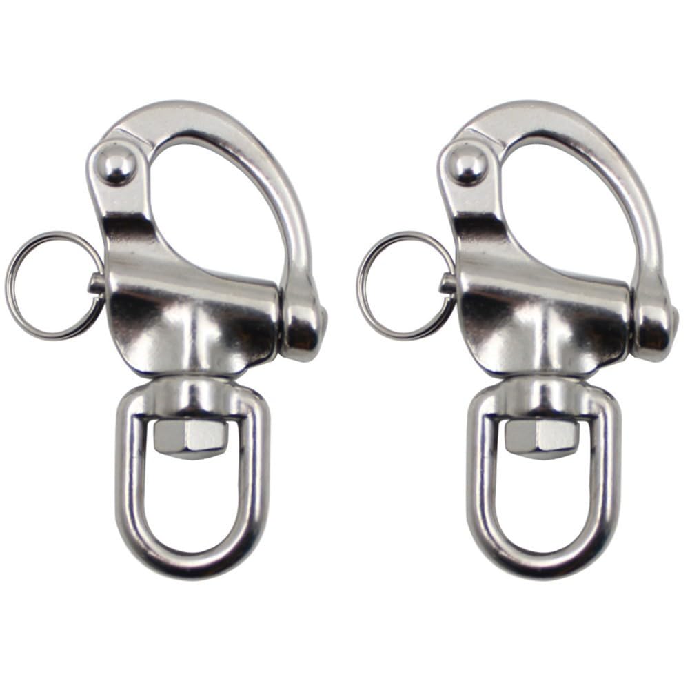 Moschettone a sgancio rapido in acciaio inox 316 70 mm per barca e vela