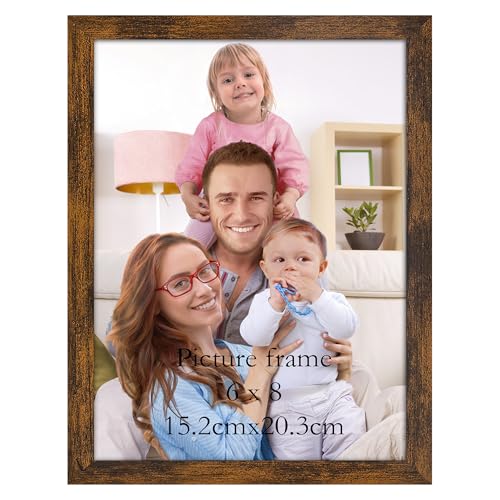Giftgarden Marco 15x20cm, Marcos de Fotos Marrón Rústico de PVC, Perfecto para Enmarcar Paisajes, Retratos, Obras de Arte y Fotografías, Ideal Opción para Espacios de Arte, Oficinas y Hogares