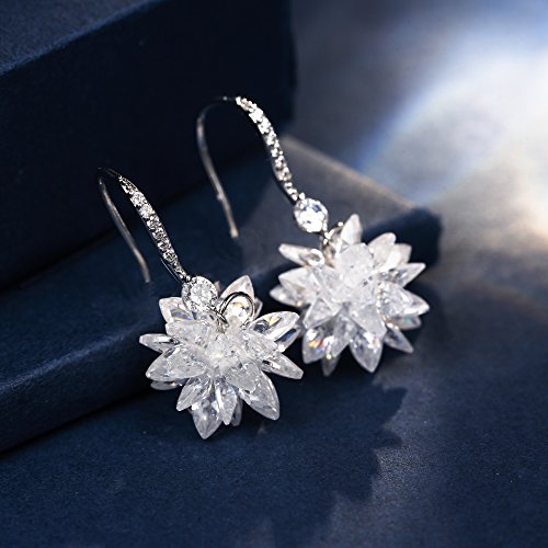 Snowflake Dangle Earrings With Crystal Cubic Zirconia Winter Snow Earrings for Women Fashion Jewelry2