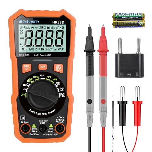 Jesverty 6000 Counts Digital Multimeter Voltmeter Tester with NCV, LCD for AC/DC Voltage&Current, Resistance, Capacitance, Live Wire, Frequency, Temperature, Duty Cycle, Continuity, Diode Measuring