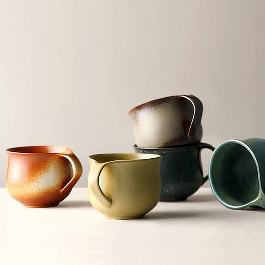 Ceramiczny kubek do kawy wiejski wiejski ceramiczny kubek, do układania w stos, ceramiczny kubek do kawy, 350 ml wypalana w piecu kubek śniadaniowy kreatywny prezent dla przyjaciół, urodziny, święta, impreza F-350 ml