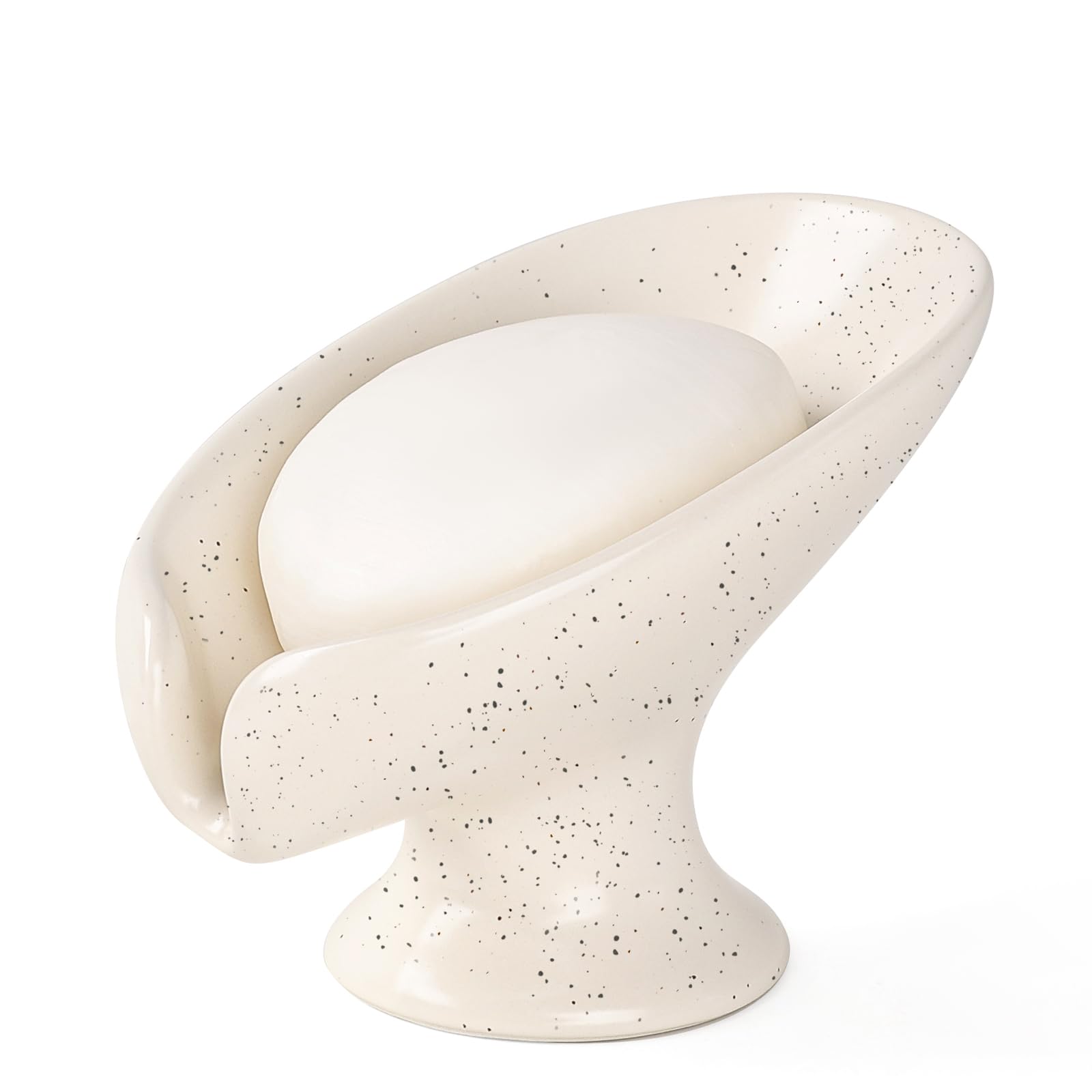 Umlaca Soap Dish Ceramic, Self Draining Soap Holde, Leaf Shape Soap Dish, Soap Tray Vintage, Suitable for Kitchen Bathroom