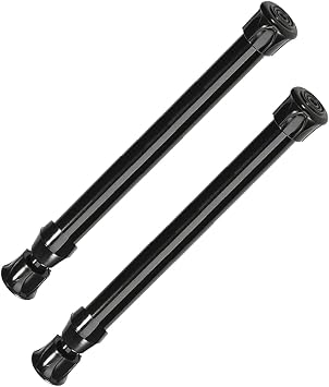 2 Pack Small Tension Rods 12 in to 20 Curtain Rods in Extendable Width Spring Cupboard Bars for Window,Wardrobe, Kitchen Utensils and Cabinet Without Drilling Adjustable