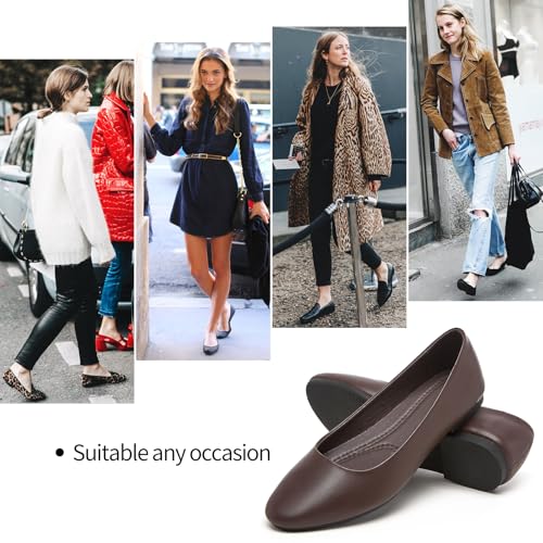 Image of Hash Bubbie Women's Flats Shoes Ballet Flats Dress Shoes Comfortable PU Leather Slip on Shoes for Women