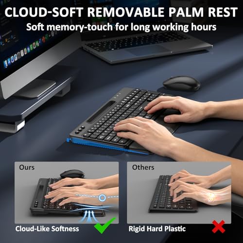 Wireless Keyboard and Mouse Combo, Full Size Ergonomic Silent Keys(Black) - image 3