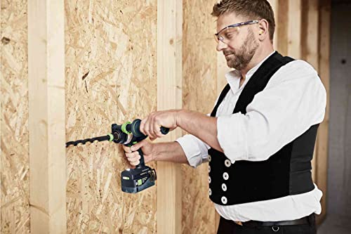 Festool Akku-Schlagbohrschrauber TPC 18/4 5,0/4,0 I-Set/XL QUADRIVE (mit Akkupacks, Schnellladegerät, Werkzeugfutter, Schnellspannbohrfutter, Zusatzhandgriff, Winkelvorsatz,Bitkassette), im Systainer – Bild 7