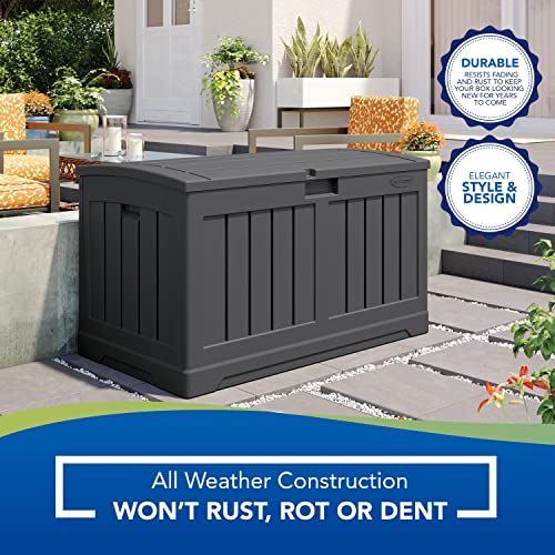 Suncast 50Gallon Outdoor Resin Patio Deck Storage Box with Seat
