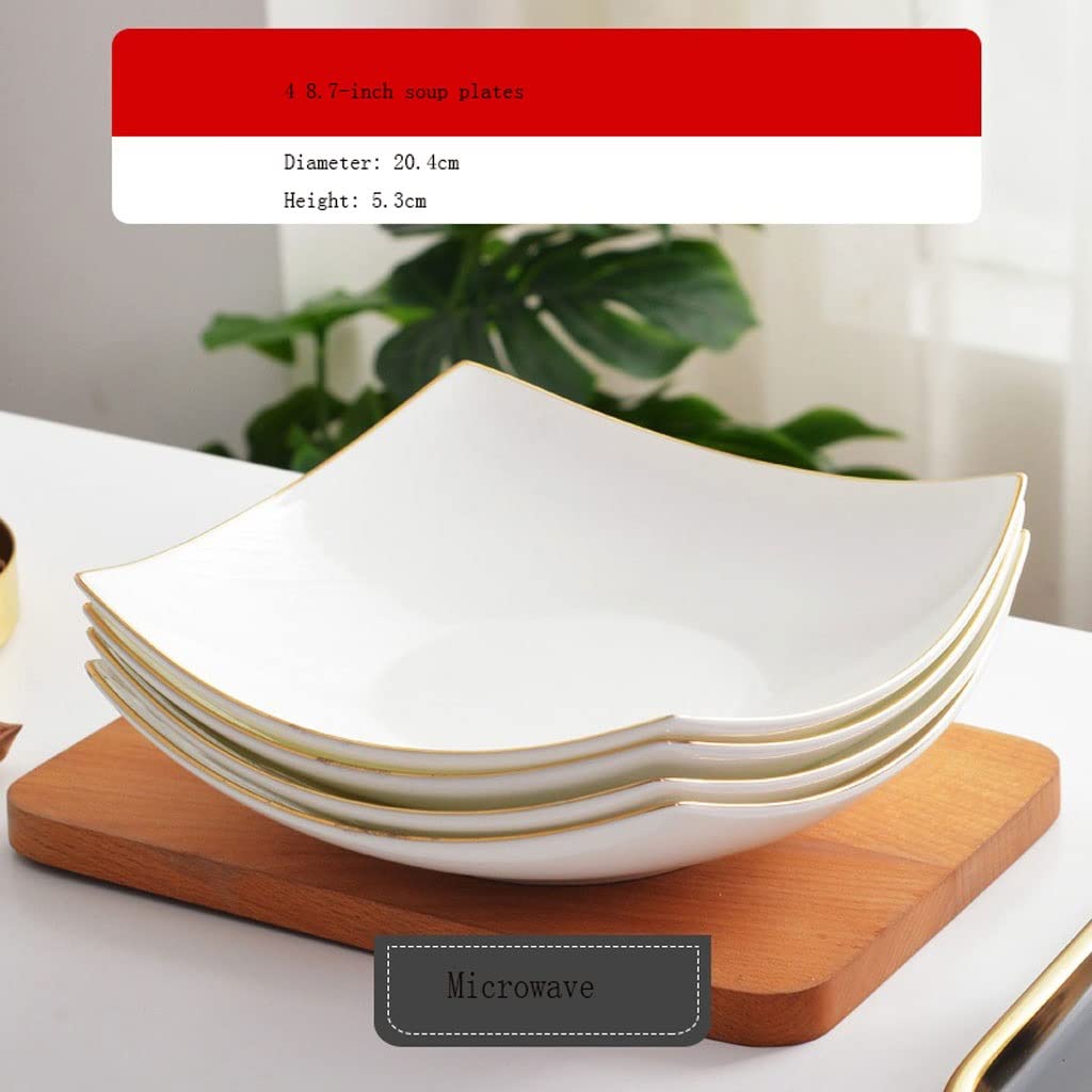 UNNS Dania obiadowe Dinner Sałatka Naczynia Dinner Dania Rodzina kuchnia kuchnia kuchnia jadalnia akcesoria do jadalni dania sałatkowe (kolor : Pack of 4)