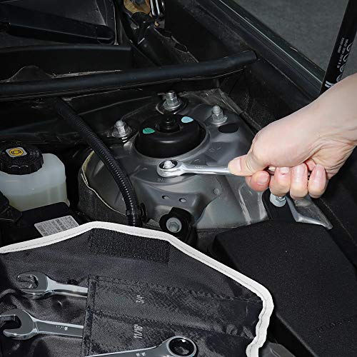 Duratech Ratcheting Wrench Set, Combination Wrench Set, Sae, 8-Piece, 5/16" To 3/4", Cr-V Steel, With Pouch #TOP5