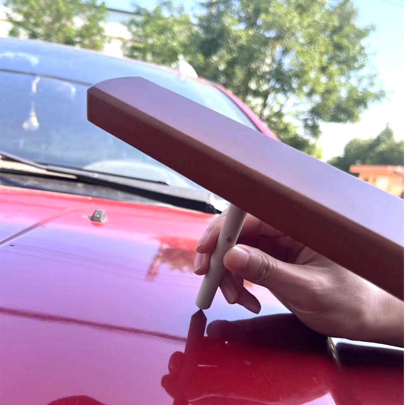 Image of Hardened Wood Magnetic Adsorption Hammer 350mm Length Hand Grip Paddle Paintless Dent Repair Tools Kit Knockdown with Tap Down Car Body Removal