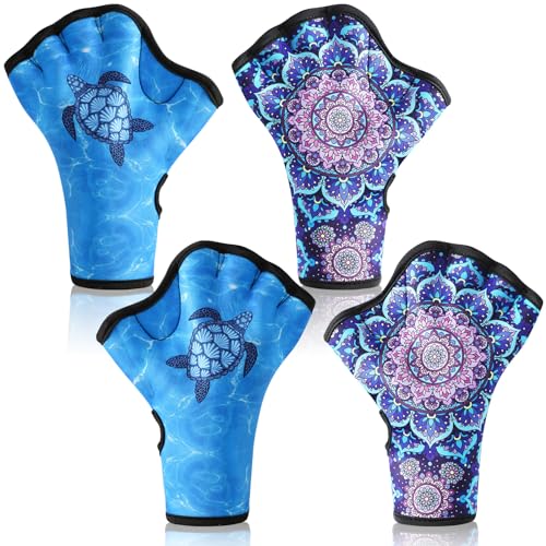 DEPHNES Nylon Swimming Gloves Aquatic Swimming Webbed Gloves Water
