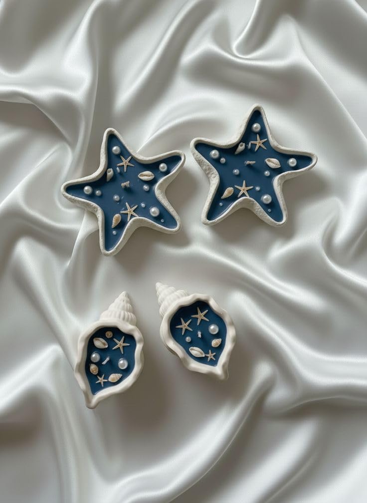 Ocean Star & Shell Decorative Candle Set – Luxury Sea-Themed Handmade Candles for Home Décor, Spa & Gifting(Pack of 4) (Sea Shell)-image-33