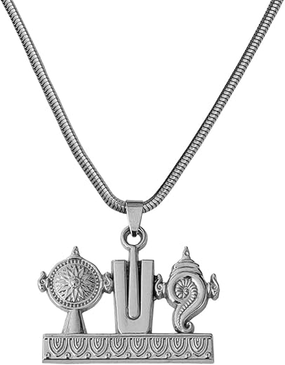 M Men Style Religious Lord Tirupati Balaji Shanku Chakra Namam Snake Chain Bronze Zinc And Metal Pendant Necklace For Men ...