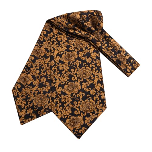 Image of Dubulle Paisley Floral Ascot for Men Self Tie Mens Cravat and Pocket Square Cufflinks Wedding