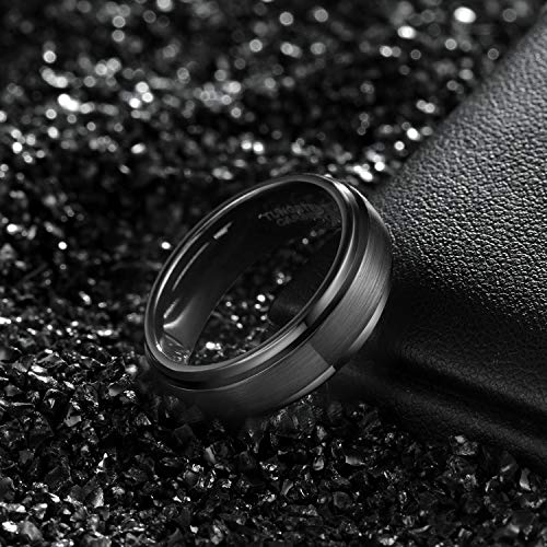6Mm Black Tungsten Carbide Wedding Ring Band For Men Brushed Style Comfort Fit Size 10 #TOP2