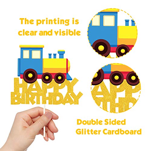 Train Happy Birthday Cake Topper,Traffic Transportations Themed Birthday Party Supplies,Perfect Train Party Favors For Your Train Birthday Party #TOP2