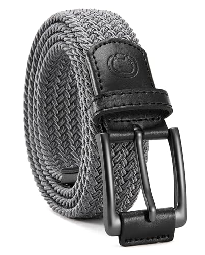 Image of CHAOREN Mens Stretch Belt - 1 3 /8 inch Elastic Braided Golf Belt for Men - Stretchy Web Fit Summer Casual Jeans