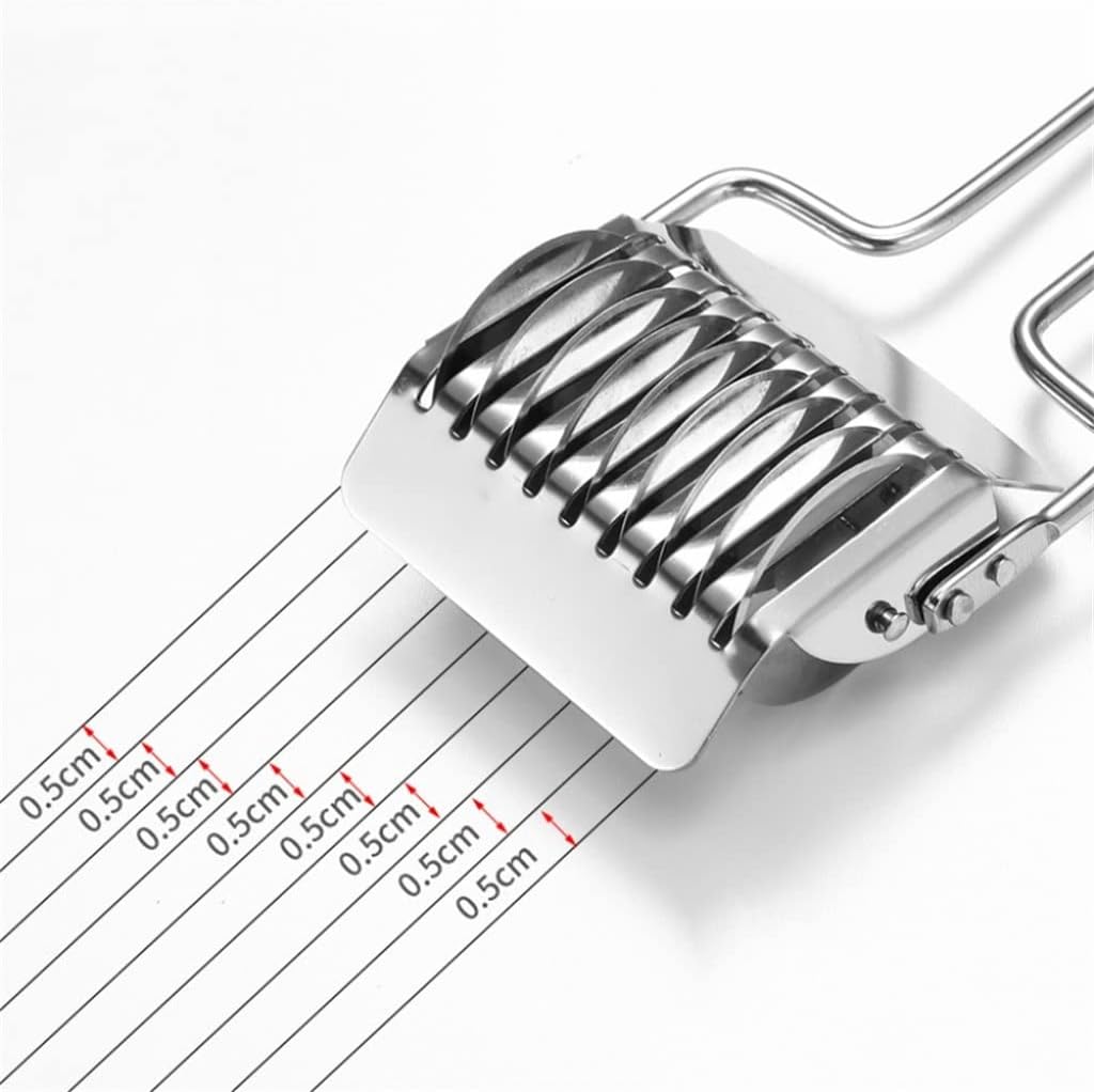 Stainless Steel Noodle Maker Lattice Roller Docker Dough Cutter Home Manual Pasta Cutting Machine