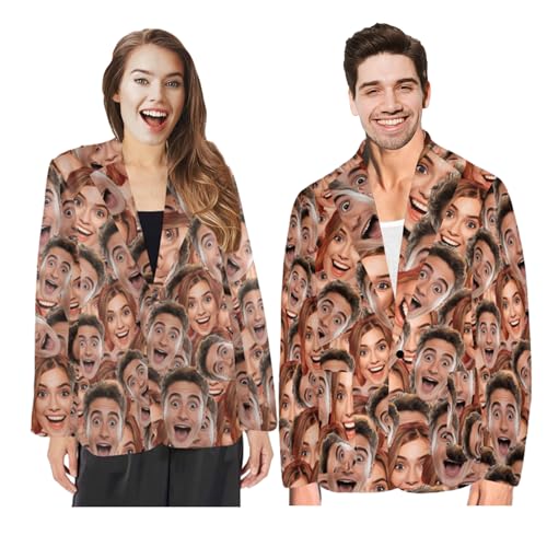 Custom Face Blazers for Men Women Personalized Jacket Blazer with Faces Customized Sport Coats with Faces