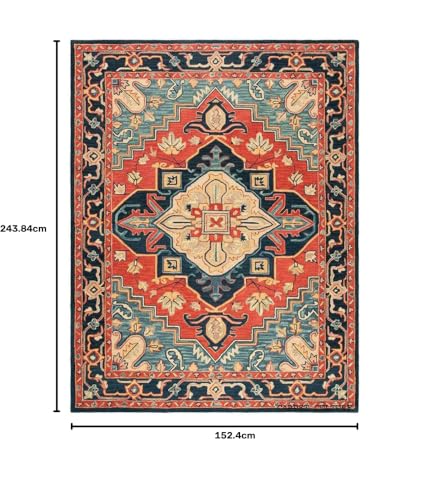Image of Carpet Mahal Handmade Handwoven Tufted Made of 100% Soft Blended Wool Export Quality Carpets with 1 Inch Thickness (5x8 Feet) Color Multi