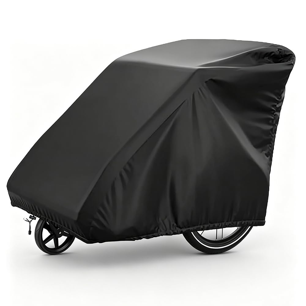 Housse Velo Exterieur Oxford 420D 140x84x99 cm Protection Universelle pour Remorque Noir