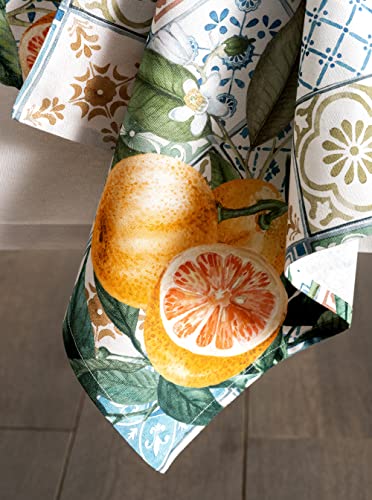 Maison D' Hermine Napkins 100% Cotton Set Of 4 Decorative Cloth Napkin Washable Dinner Napkins For Gifts, Holiday, Dinner, Wedding, Baby Shower & Dining, Agrume - Spring/Summer (20”X20”) #TOP4