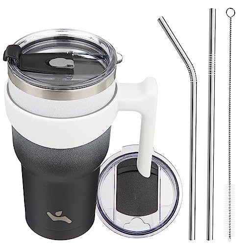 Image of Konokyo 30 oz Tumbler with Handle and Straw, Insulated Travel Mug