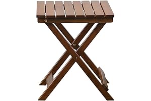 15" Rustic Wood Foldable Side Table: Compact and Versatile for Any Occasion