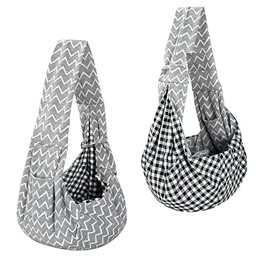 Rucksäcke Für Haustiere 2St Handrückentragetuch Für Kleine Hunde Katzentragetasche Atmungsbaumwollwickeltrage Für Haustier Grau1 Cover