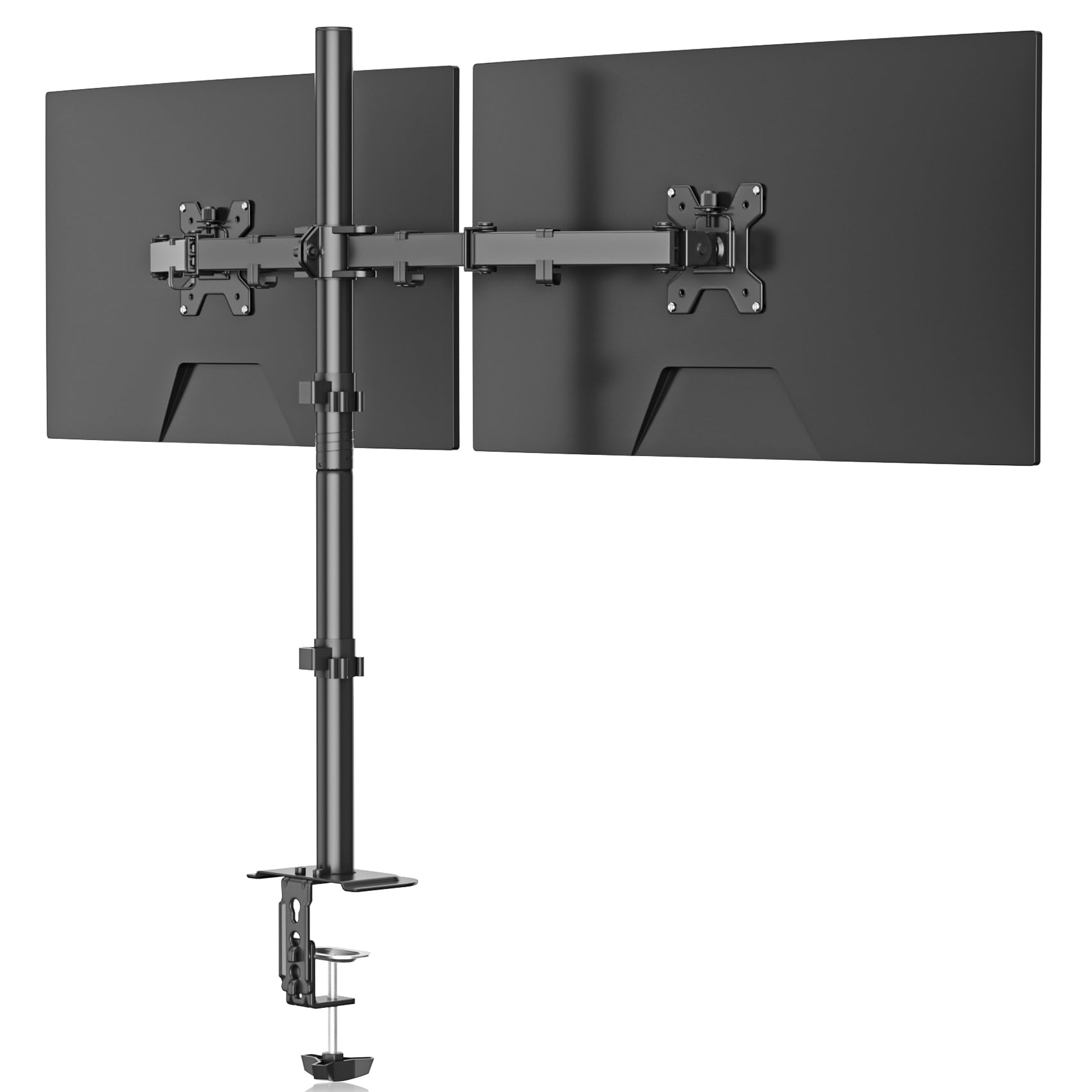 Soporte 2 Monitores Doble para 13-27 Pulgadas LED/LCD (80cm de Altura), VESA 75/100 mm, Giro de 90° y Rotación de 360°, Pantalla Ordenador - MD6842 Recycled Claim Standard Blended