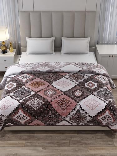 Image of Monte Carlo Unisex Denny PVC Double Bed No Reversible 1 Ply 600 GSM | 3 KG Heavy Winter Blanket (160 X 220) (220 X 240) (Grey White)
