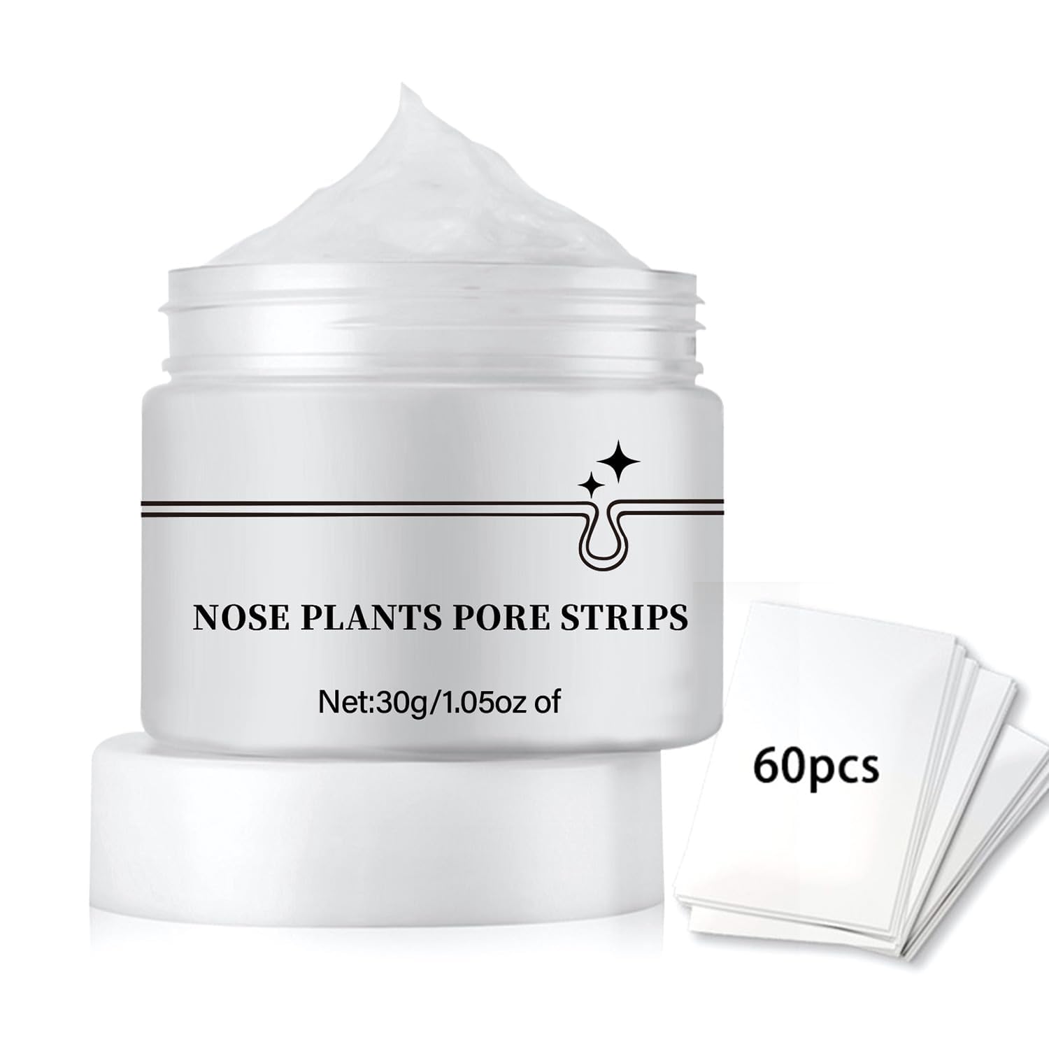 60 pcs Mascarilla Facial Puntos Negros, Blackhead Remover Nariz Tiras, Mascarilla Puntos Negros,Blackhead Nose Strips,Deep Cleansing, Limpiadora contra Puntos Negros y Acné, Hidratantes