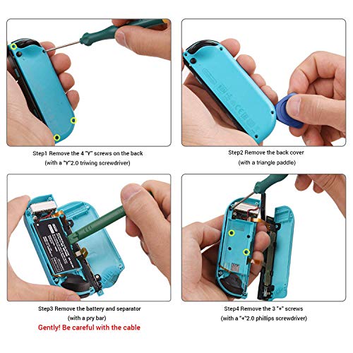 Vgbus Joystick Replacement For Switch Lite,Repair Joystick Replacement Tool Kit For Switch Lite And Nintendo Joycon Controller With Triwing Screwdriver,Thumb Grip Caps& Tweezers thumb #5