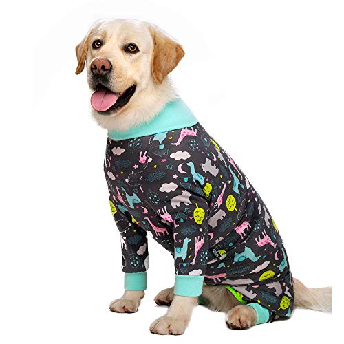 Dog Pajamas Recovery Suit For Dogs After Surgery Medium Large Dogs,Lightweight Adorable Dog Onesie For Shedding Prevent Licking Surgical Wound,Dog Shirt Pjs Clothes Large Size Dog, Full Belly #TOP1