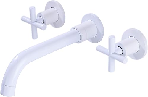 Miniatura 10 de Grifo de ducha negro de 2 manijas montado en la pared, alcance de 8.189 in, sistema de cartucho de disco de cerámica sin goteo