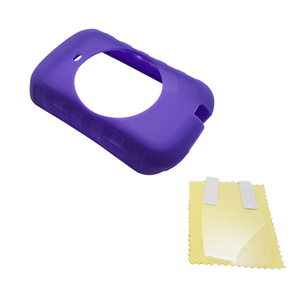 Haodasi Silicone Protective Case for Garmin Edge 530 Bicycle Computer,GPS Bicycle Computer Cover Shockproof Protector with Screen Film (Purple)