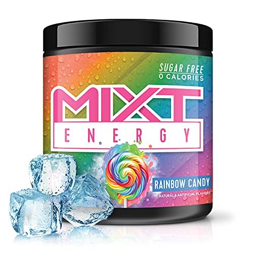 MIXT Energy Gaming Supplement Powder for Focus, Concentration and Endurance (60 Servings, Rainbow Candy)