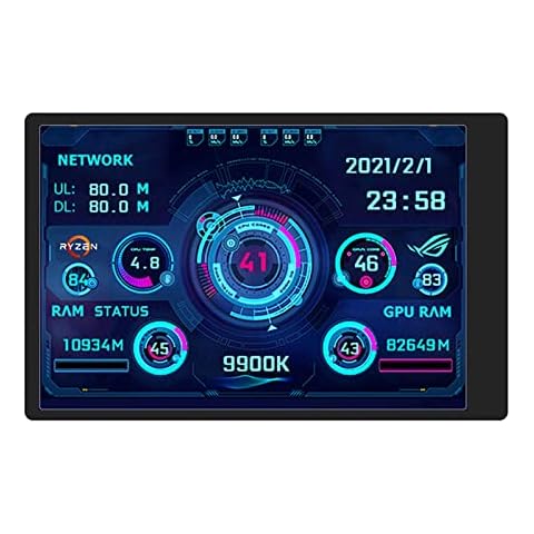 Bruce & Shark 3.5" Zoll IPS USB Mini AIDA64 PC CPU RAM HDD temperature Data Monitor Type-C Sub Screen Monitors Cover