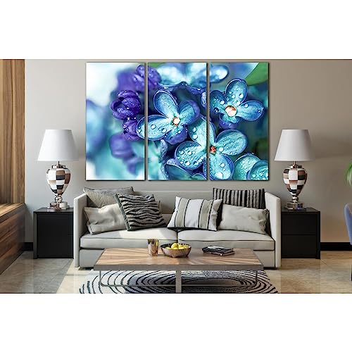 Lienzo decorativo ZELLART WTD SL676 de tres paneles con acabado premium de flores macro