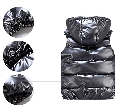 Chaleco acolchado hombre informal ropa de abrigo sin mangas con capucha 3