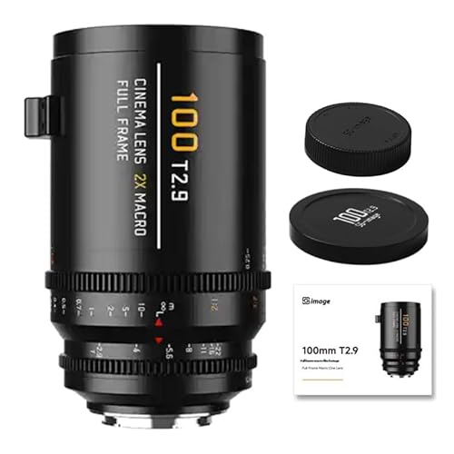 SGimage - Obiettivi cinema macro T2.9 100 mm formato completo alta risoluzione design APO ingrandimento 2x apertura a 12 lamelle alloggiamento in metallo compatibile con il supporto a L